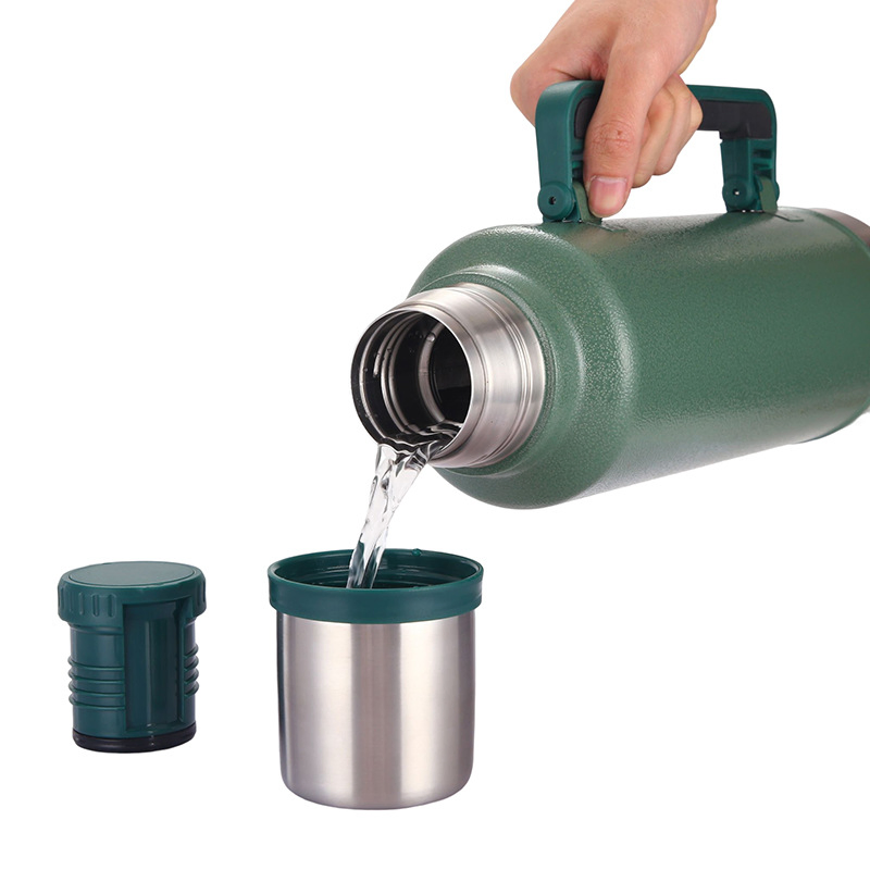 Big Capacity 1.1 2 Qt Vacuum Heat Insulated Stainless Steel Water Kettle Pot with Drinking Cup