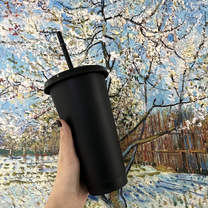 Wholesale Bulk Customized Logo 24oz Plastic Drink Water Coffee Cup Tumbler with Straw