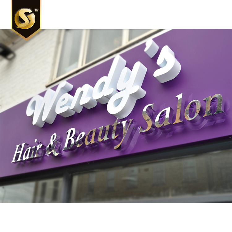 Purple Acrylic Backlit Halo Channel Letters with Pin Stud Mounting