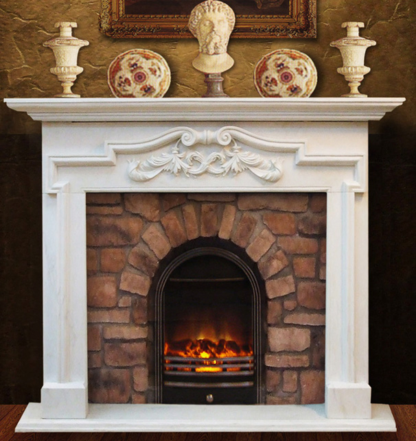 China Wholesale Marble Fireplace Surround Interior Decoration Modern Style Hand Made Carved Marble Fireplace Mantel Design Price