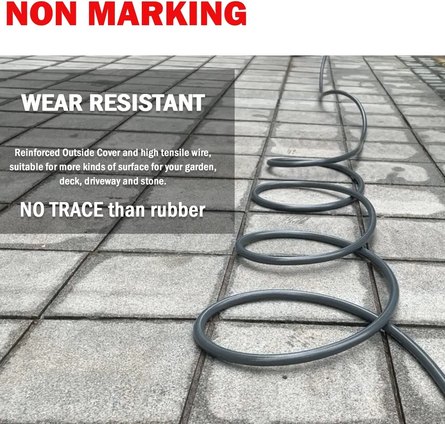 Kink Resistant 3200 Psi 1/4" 50 FT High Pressure Washer Hose Replacement with M22-14mm Brass Thread