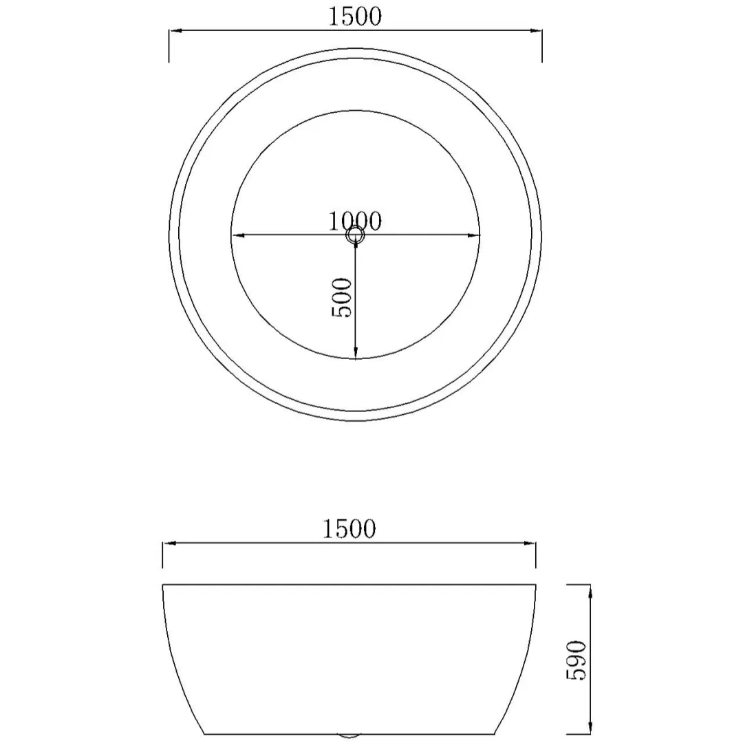 Отдельностоящая акриловая ванна округлой формы