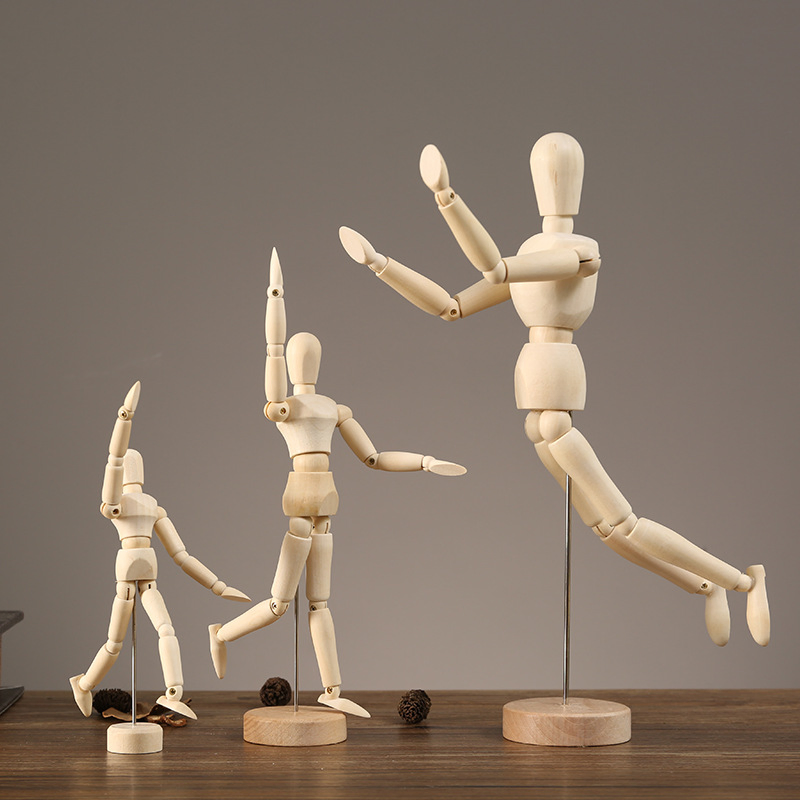 Sketch Mannequin Model Movable Limbs Wooden Hand Body Wbb28344