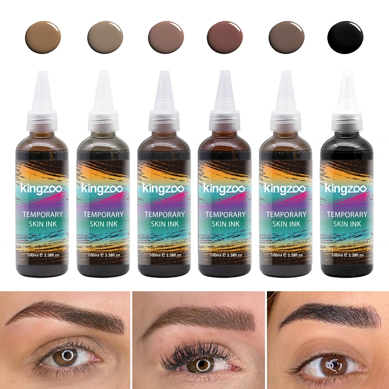 Professional Airbrush Brow Tint Kit Waterproof Long-Lasting Hybrid Eyebrow Dye Spray in Medium Brown