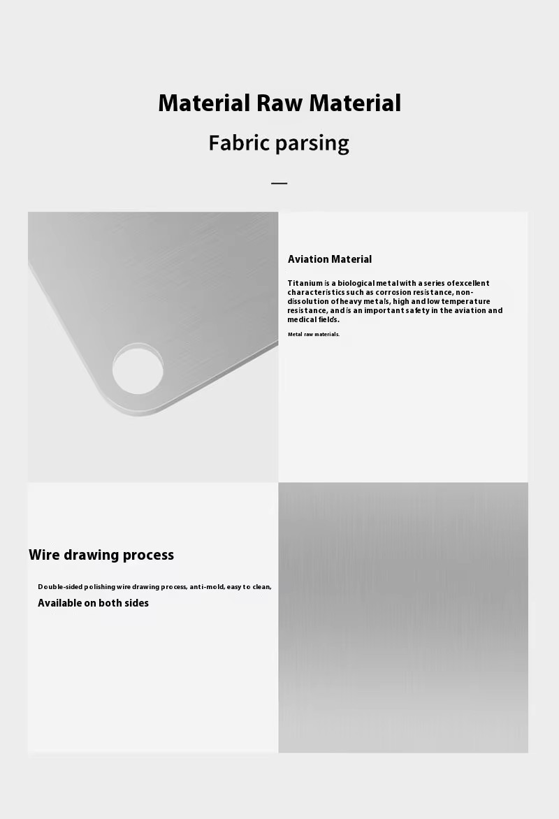 Customized Kitchen Household Double - Sided Pure Titanium Cutting Board