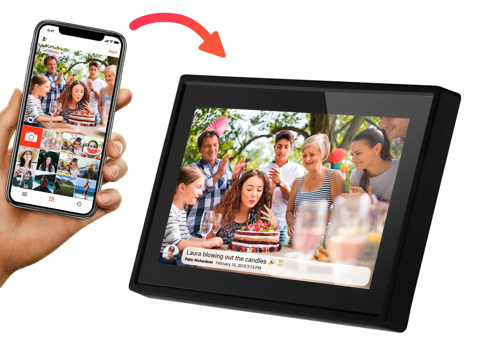 10.1 Inch Digital Picture Frame WiFi HD Display Smart Cloud Digital Photo Frame