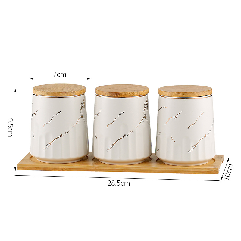 Ceramic Porcelain Home Food Kitchen Canister Jar Storage Container Sets