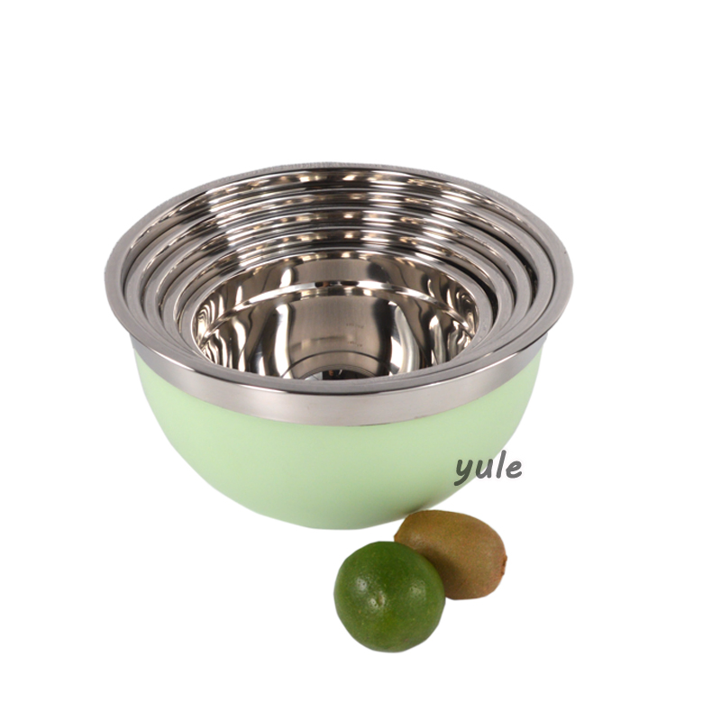 Hot Sale Kitchenware Salad Food Bowl with Measurement Line Stainless Steel Mixing Bowl