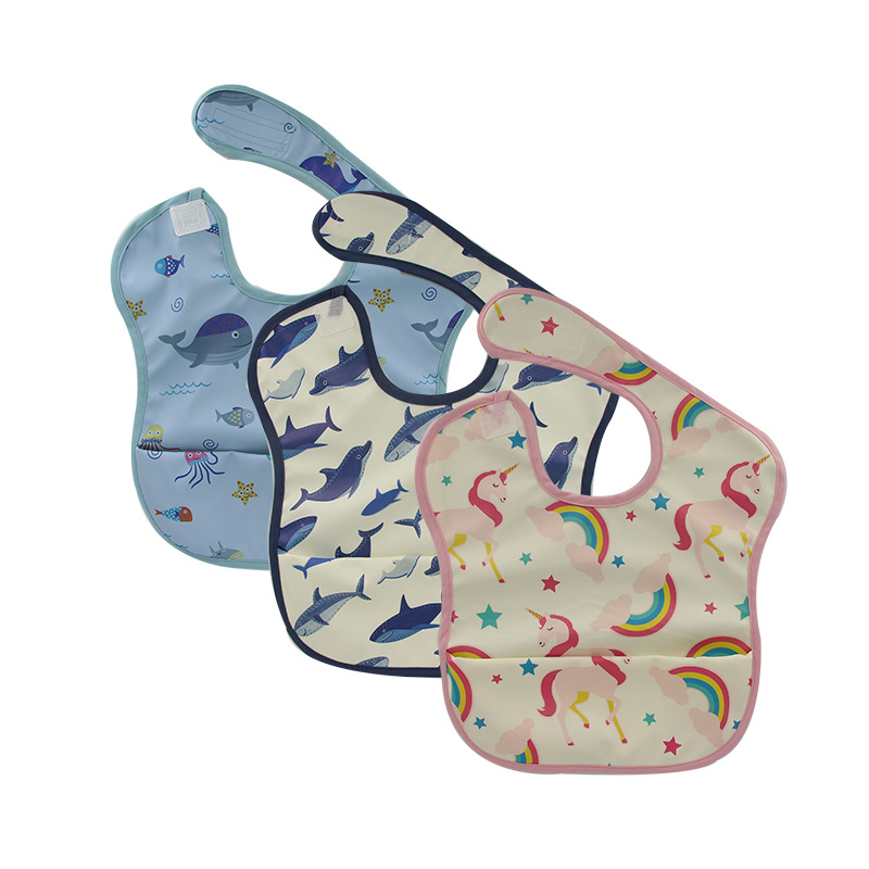 PU Bib, Oubei Cross-Border Baby Food Bib, Baby Saliva Bib, Waterproof and Dirt-Proof Children's Saliva Bib