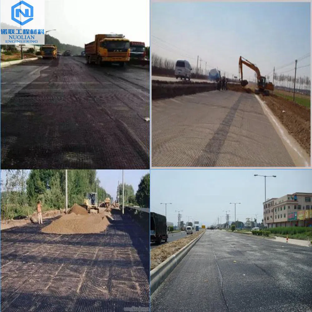 Bitumen Coating Road Paving Material Asphalt Reinforcement Fiberglass Geogrid Price