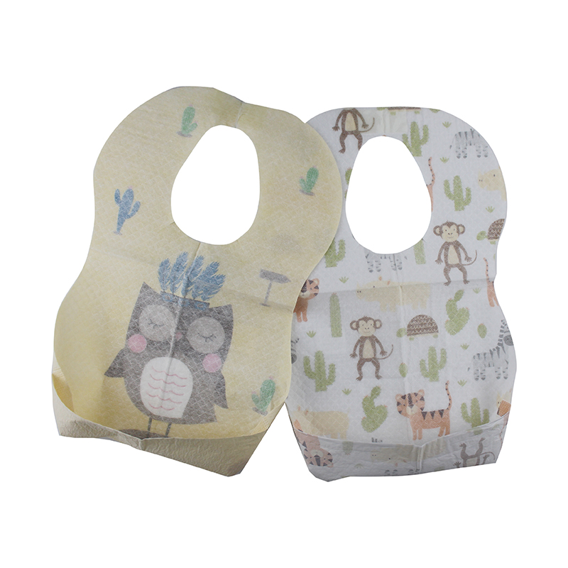 Private Labels Waterproof Nonwoven Baby Bibs for Infant Feeding Eating