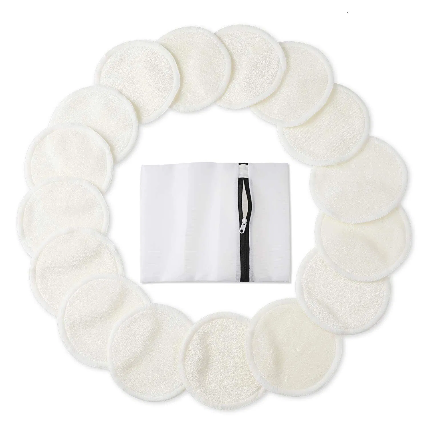 100% Organic Bamboo Cotton Makeup Remover Face Pads