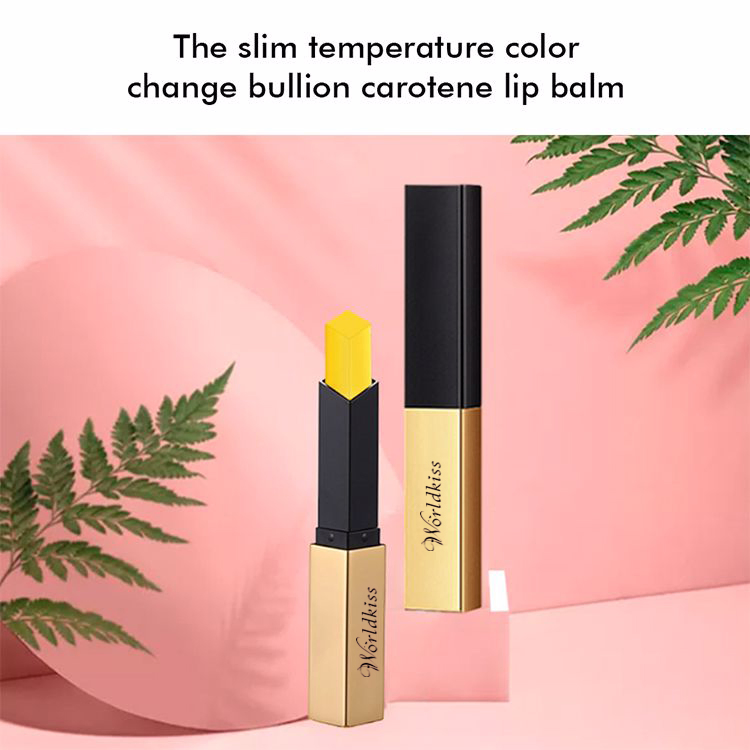 Temperature Color Changing Lip Balm Yellow Gold Carotene Vegan Slim Lip Balm