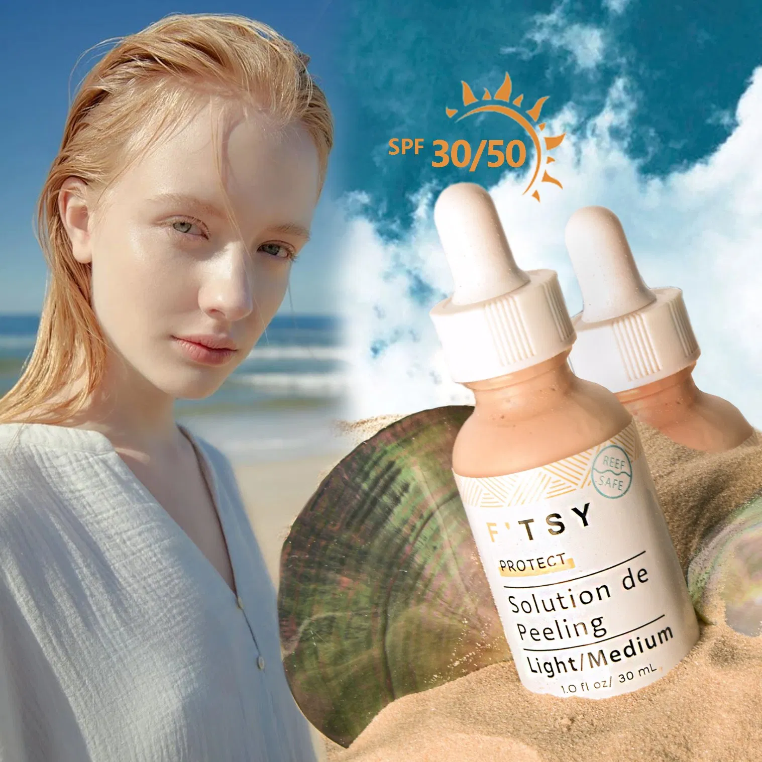 Factory Price Face Care SPF50 Hydrating Tinted Sunscreen Serum