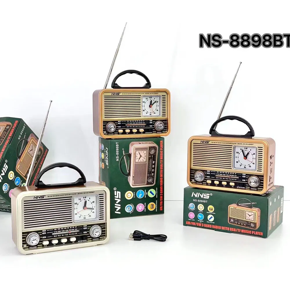 Ретро радио NS-8898BT с Bluetooth и часами