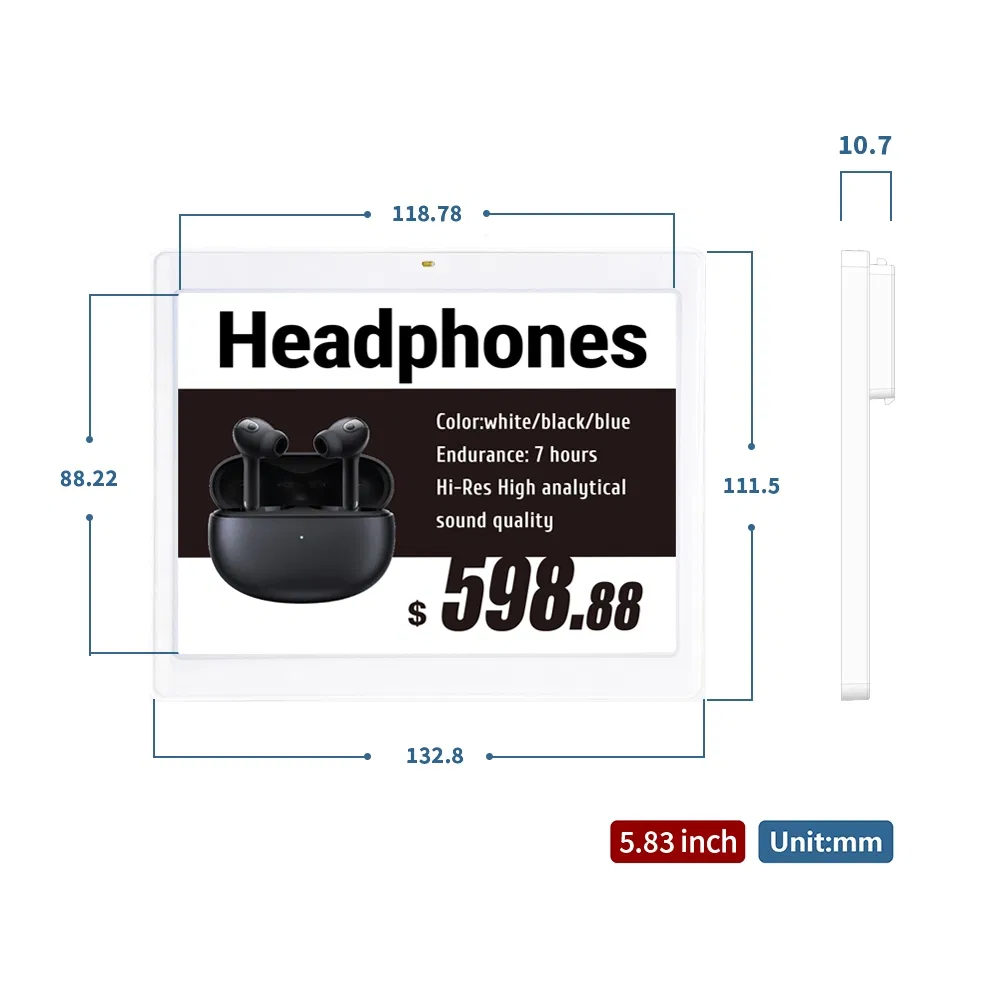 5.83 Inch Dual-Color Digital Price Tag with E-Paper Technology Tag