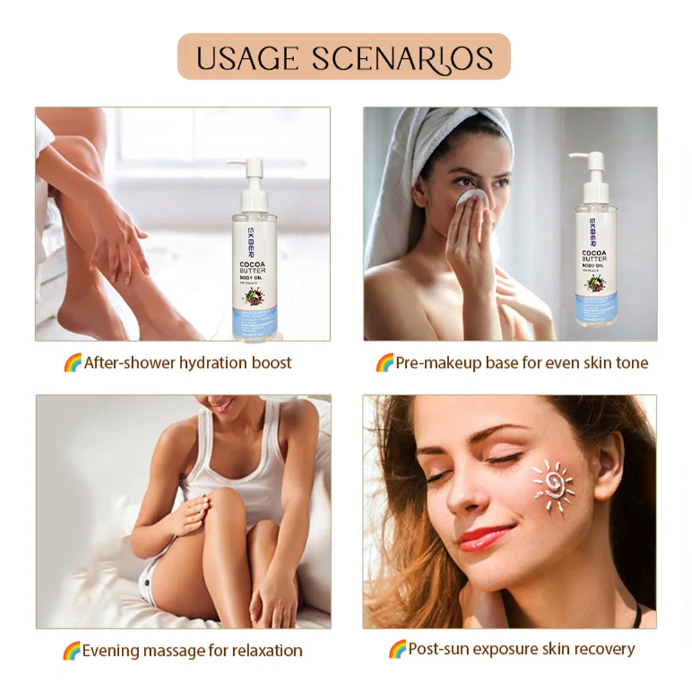 Radiance Body Massage Oil Whitening Moisturizing Organic Cocoa Body Gel Oil