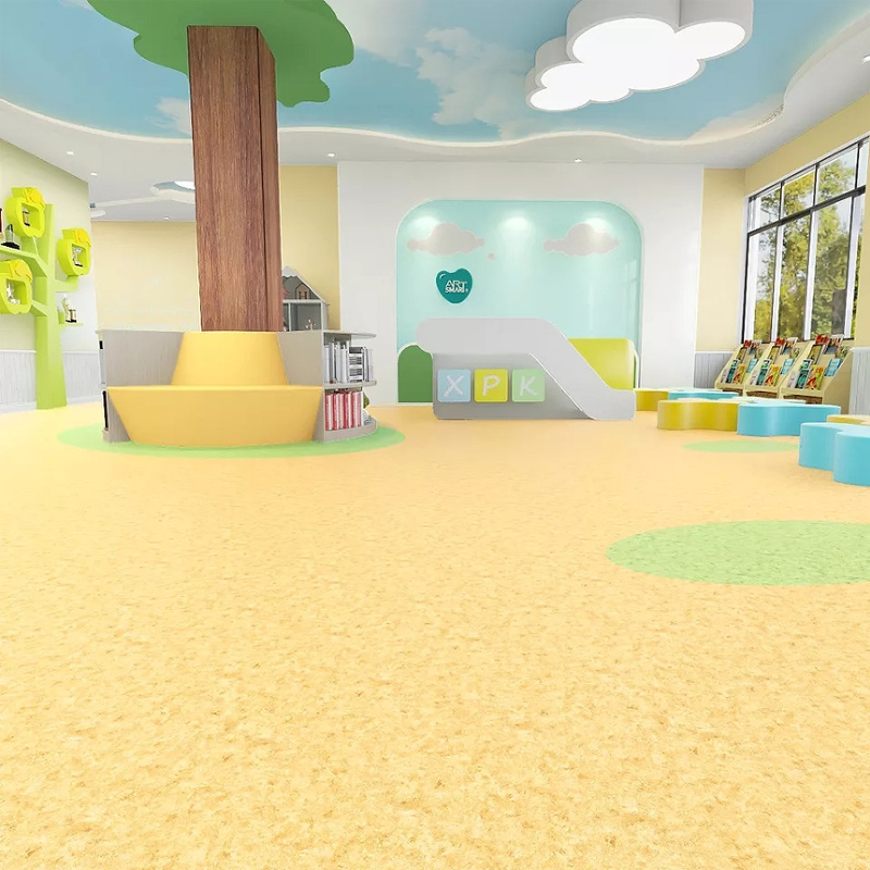 China Water Proof Indoor 2*20m Roll PVC Vinly Homogeneous Floor for School