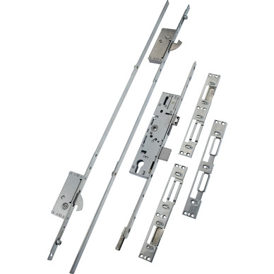 2 Hook Invisible Cylinder Aluminium Trim Multi Point Door Lock