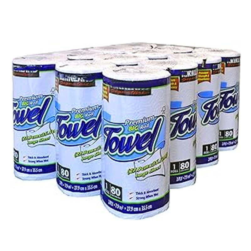 Wholesale Premium 2ply 20GSM/23GSM Virgin Wood Pulp Quilted Kitchen Roll Embossed Kitchen Towel Roll