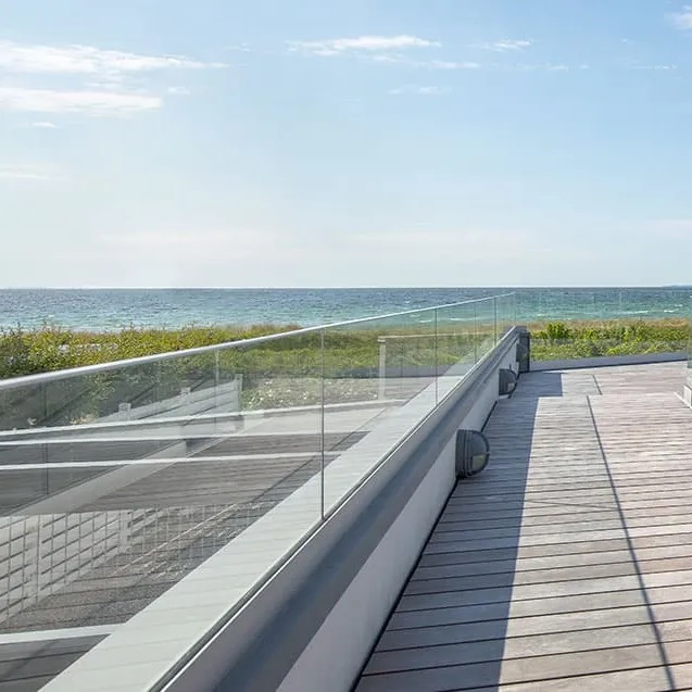 Cmbmart Frameless Glass Pool Fencing Spigots Glass Railing Balustrade for Villa Balcony