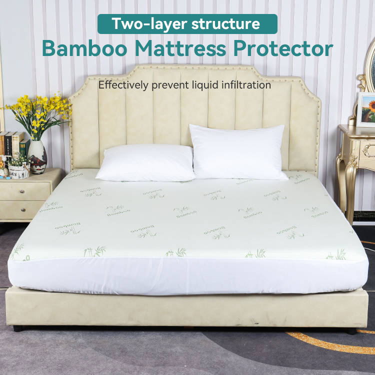 100% Bamboo Queen Size Waterproof Mattress Protector Mattress Cover Topper Elastic Band Straps