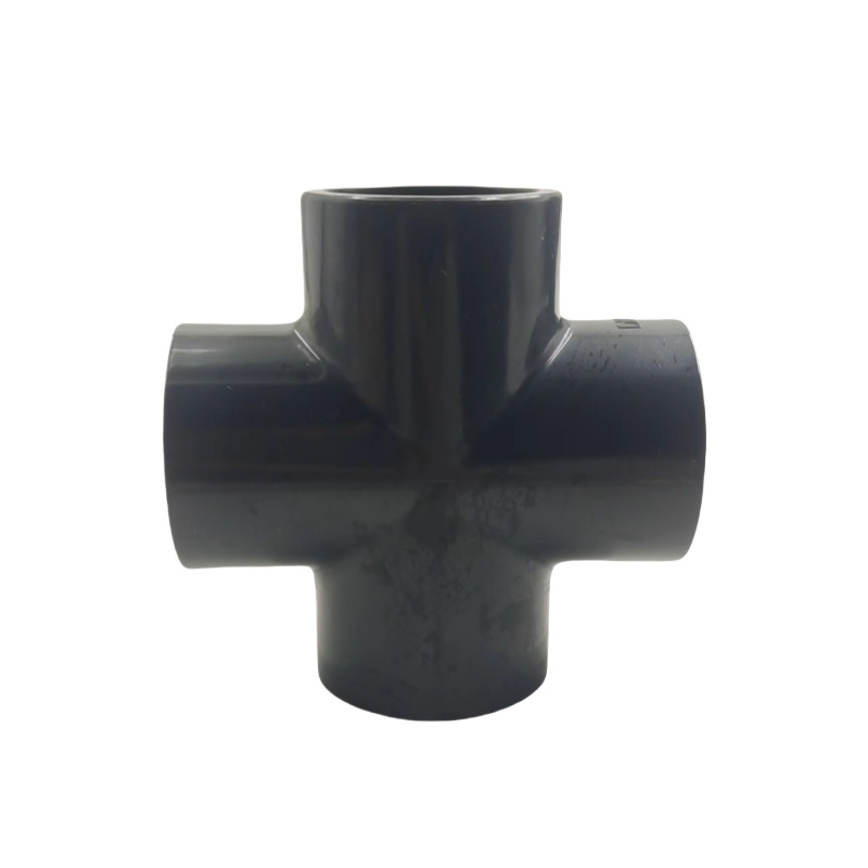 Plastic PVC Four Way Cross Pipe Fittings Connector for Plumbing Systems