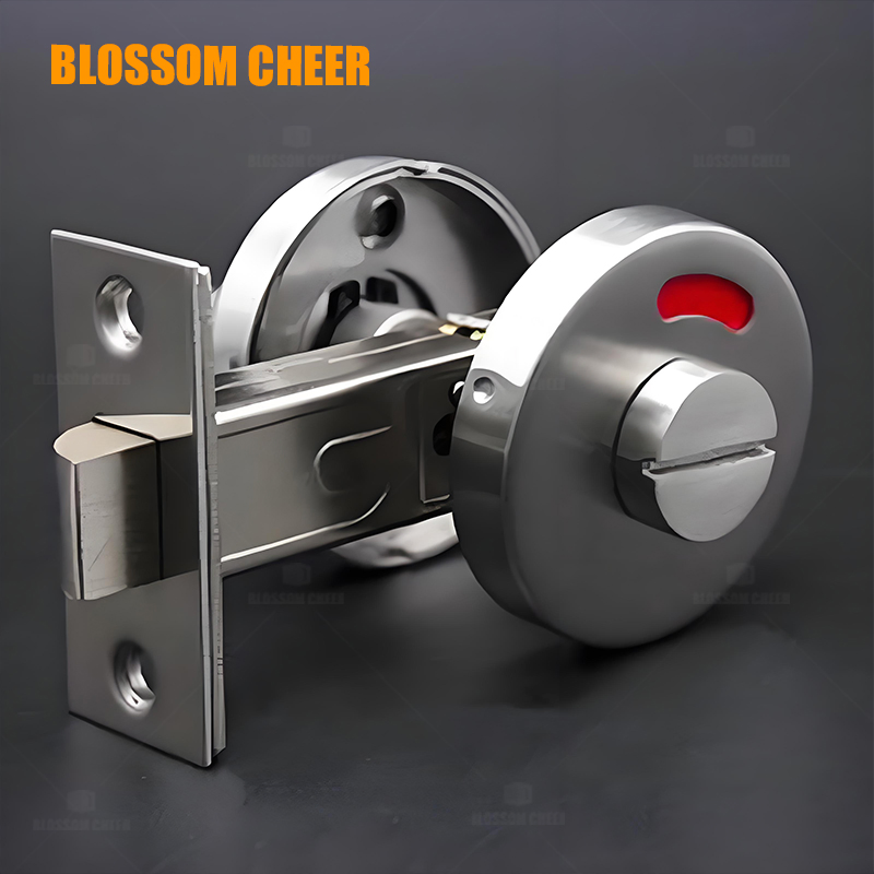 Bathroom Toilet Bolt Door Lock with Red Green Indicator Stainless Steel Design