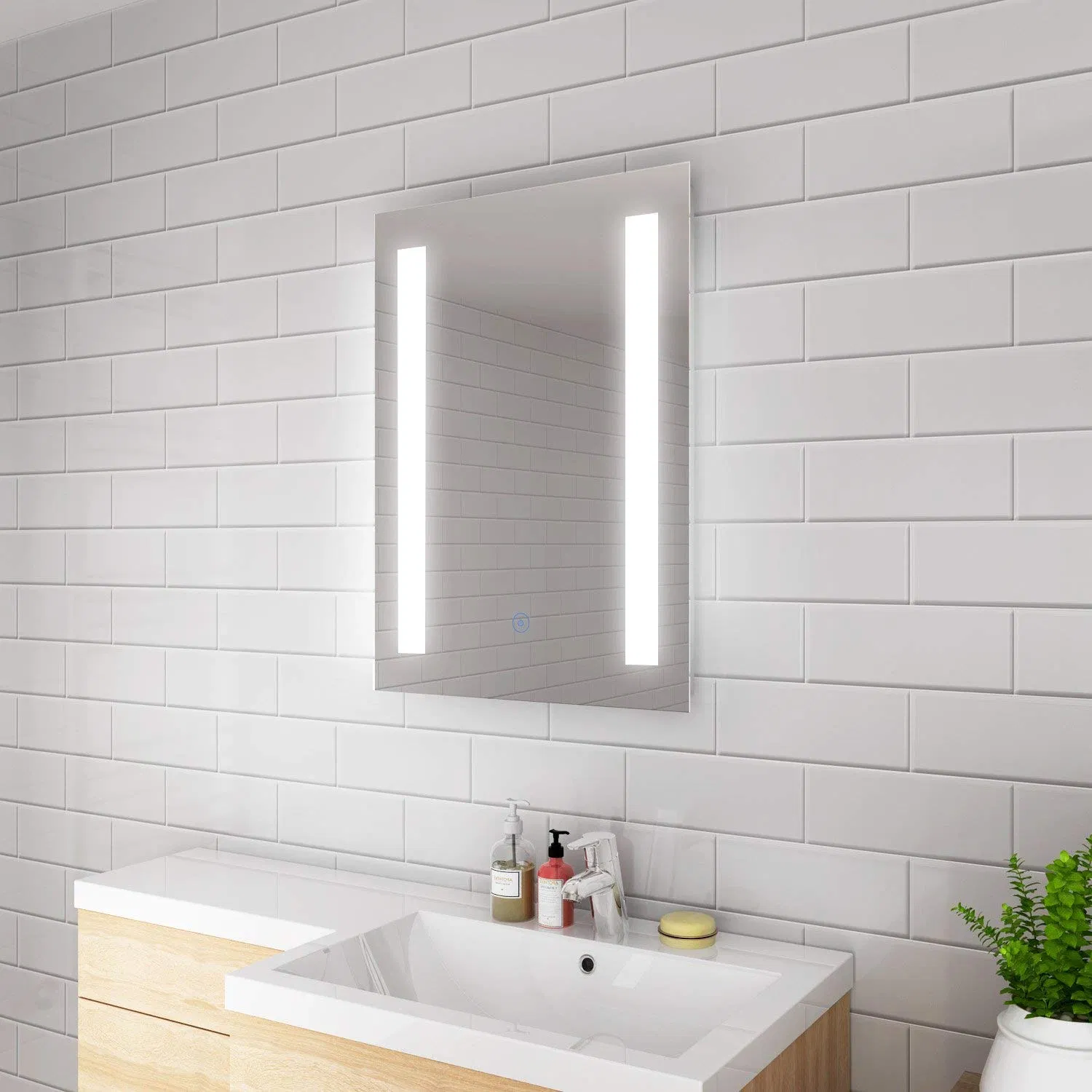 Sleek Touch Control LED Vanity Mirror for Effortless Grooming