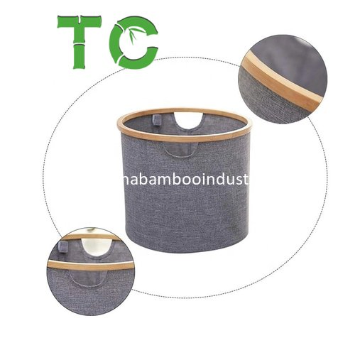 Cheap Price Bamboo Laundry Hamper Basket with Handle Collapsible Clothes Storage Bag Laundry Basket