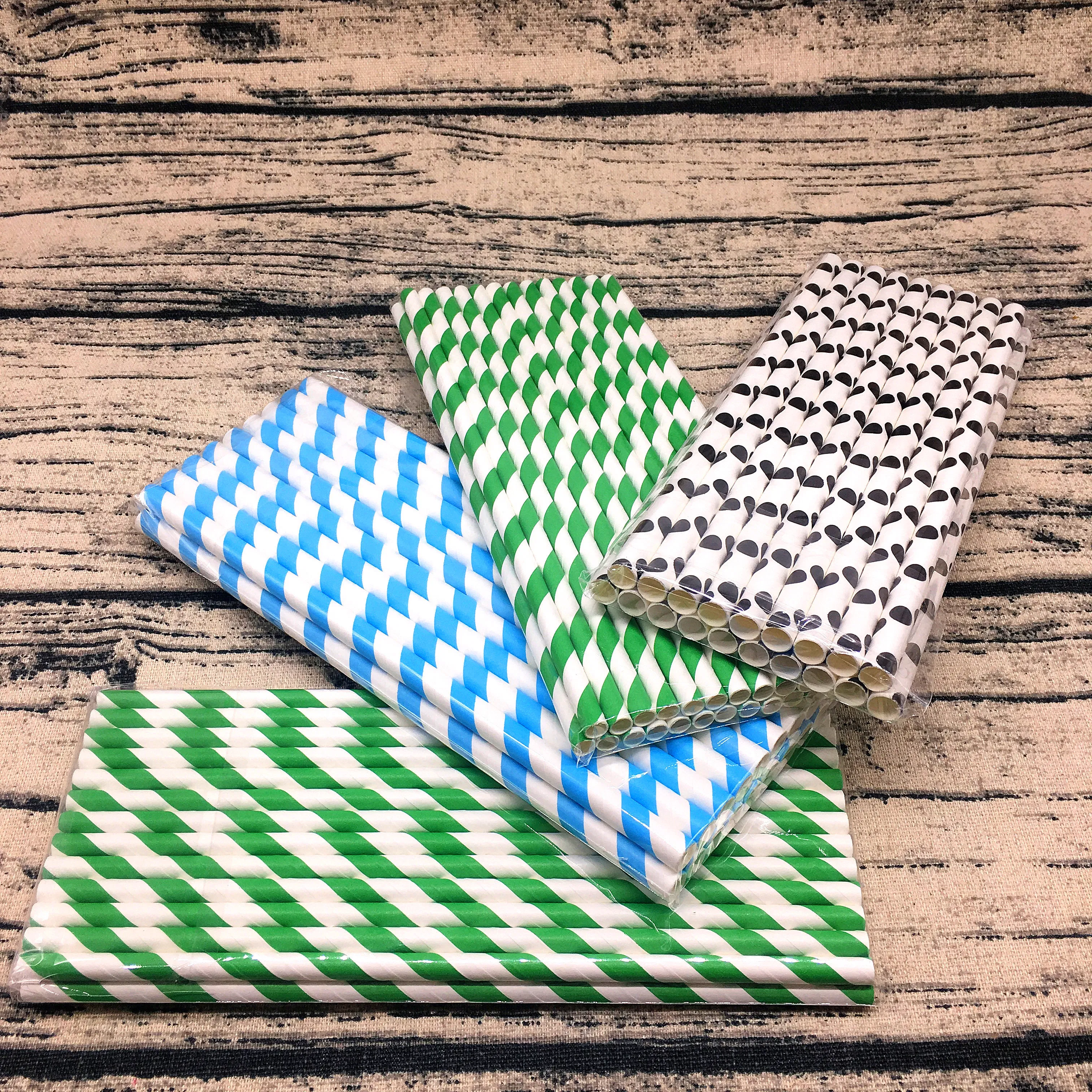 Plastic Free Assorted Paper Cup Straws for Wholesale