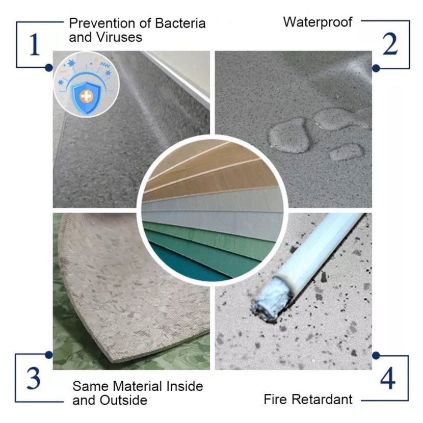 2mm Antibacterial Low Price Linoleum Vinly Homogeneous PVC Flooring Roll