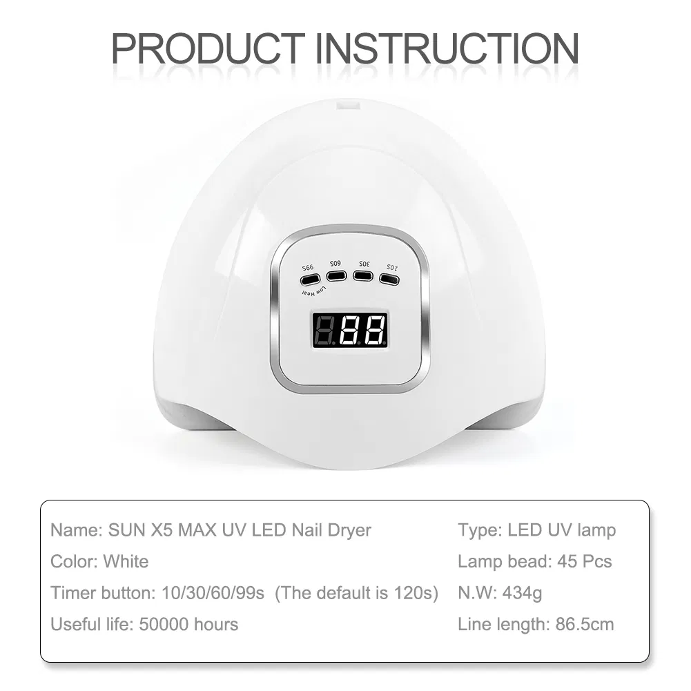 Wholesale 110W LED UV Lamp Nail Dryer Rechargeable Gel Polish UV Gel Curing Lamp White Dual Light Sensor Lamp OEM Logo