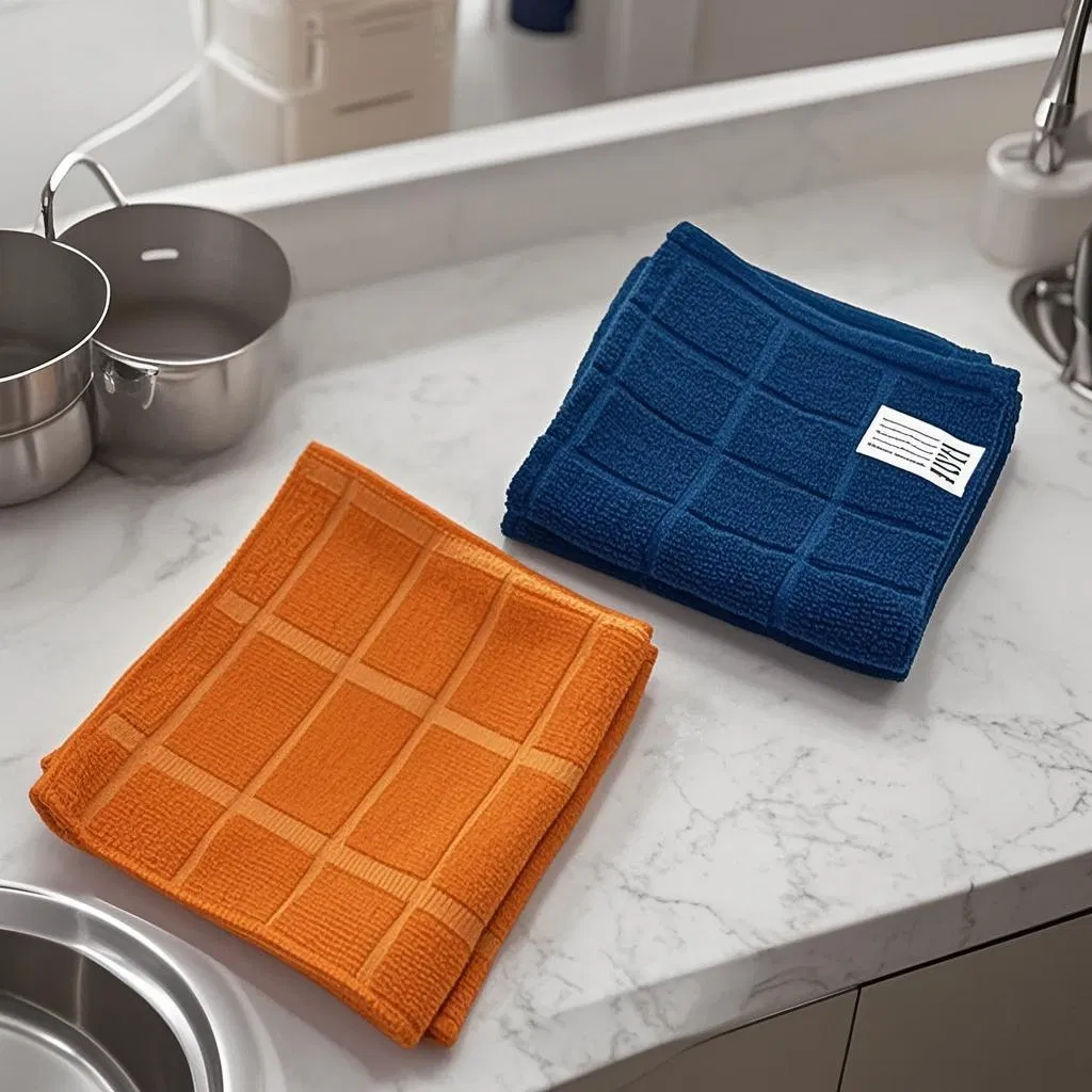 Ultra Soft Universal Terry Microfiber Towel Tartan Elastic Glass Shiny Waffle Scales Pineapple Cleaning Durable Car Washing Kitchen Floor Cloth with Stripe