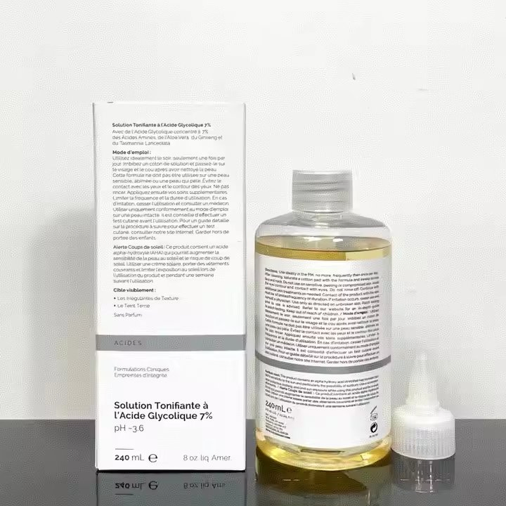 Hot Selling Skin Care Product Fruit Acid Toner 7% Glycolic Acid Lotion Exfoliating 240ml