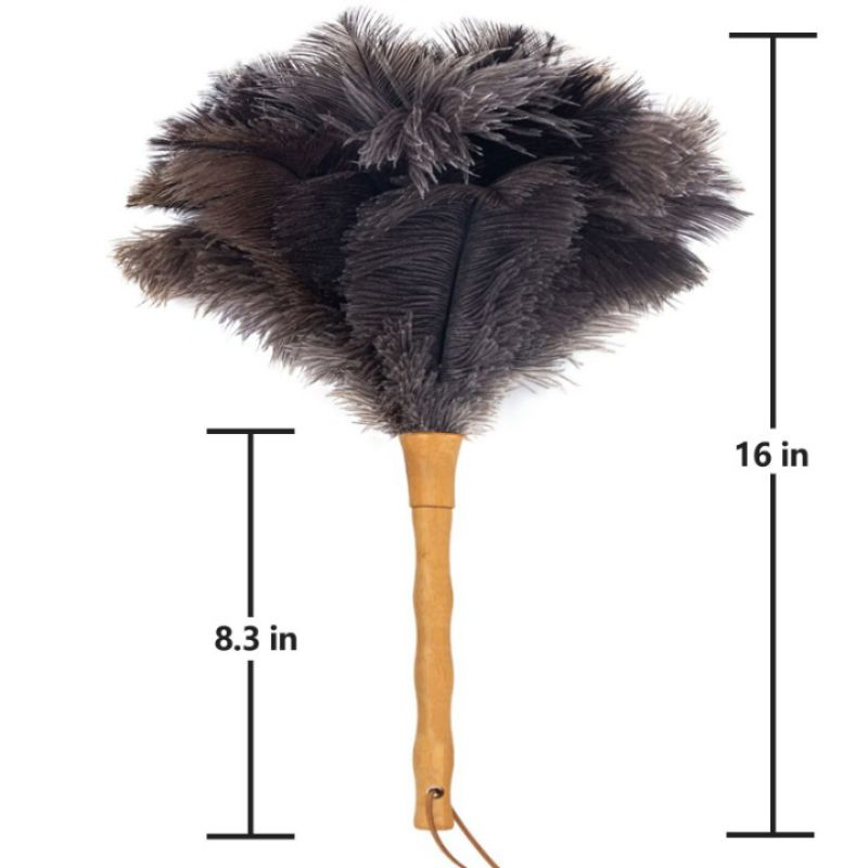 Wood Handle Reusable Fluffy Natural Cleaning Supplies Washable Ostrich Feather Duster