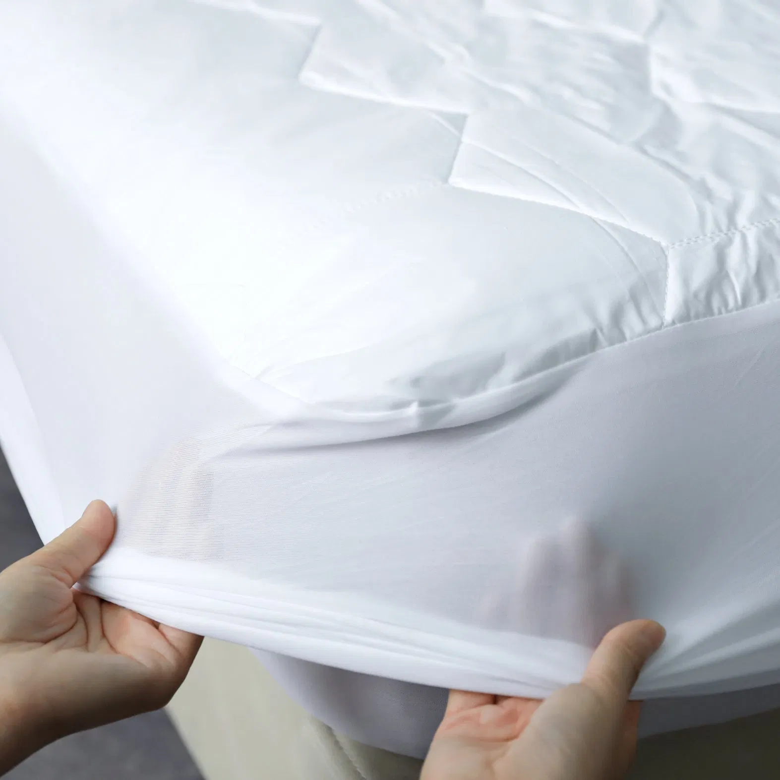 Queen Quilted 100% Cotton Woven Mattress Protector Breathable Waterproof Quiet Soft