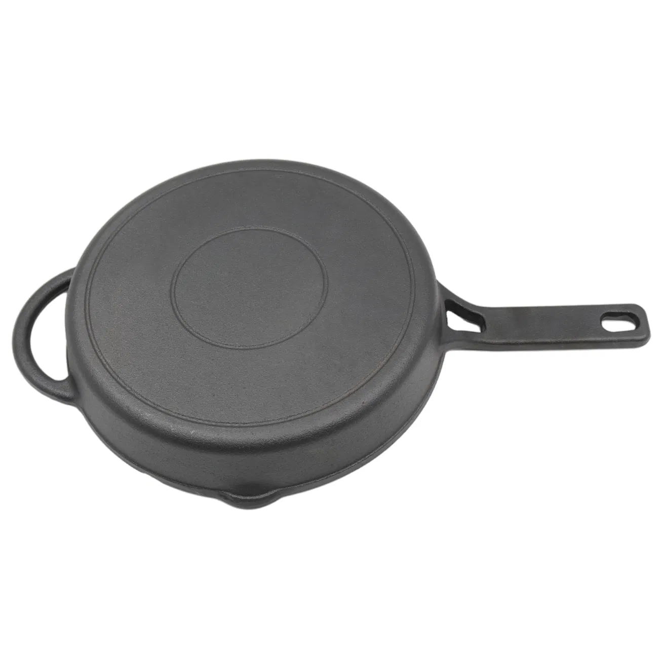 Чугунная сковорода с двумя ручками, предварительно прокаленная