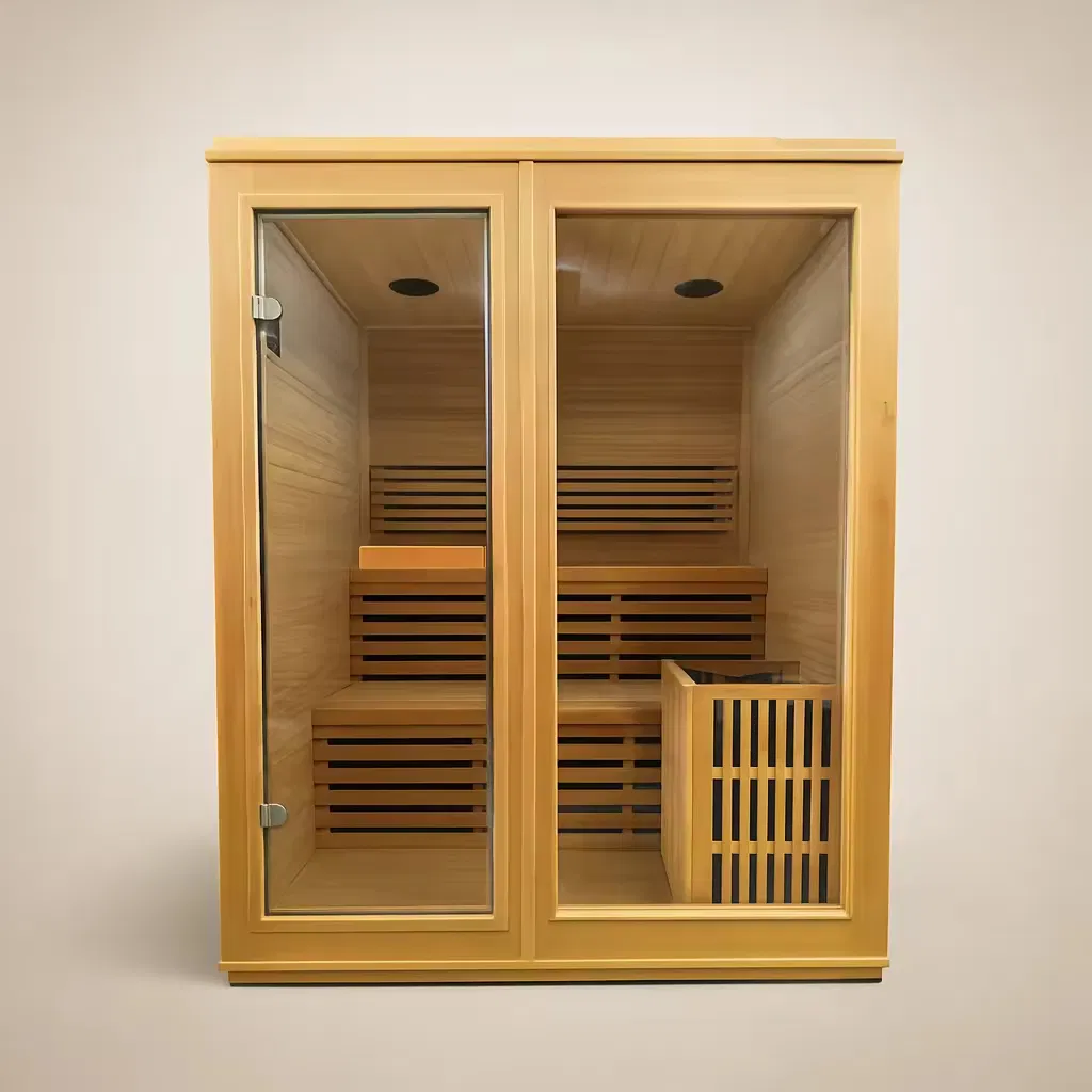 Canadian Hemlock Single Control Panel Sauna and Shower Combined Room