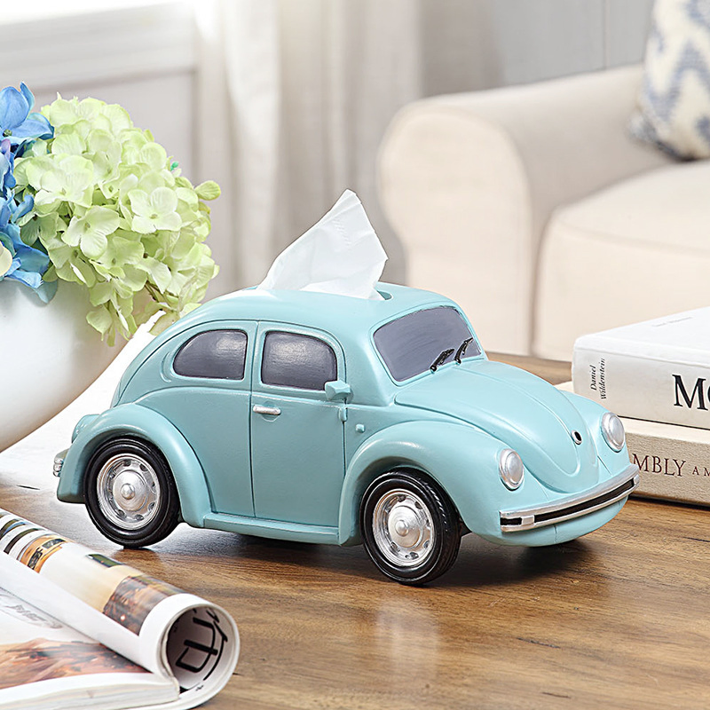 Custom Box Tissue Home Tabletop Resin Car Shape Tissue Box