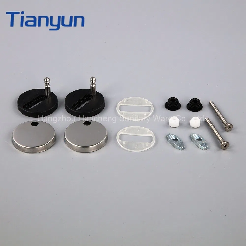 Toilet Seat Parts Full Set Toilet Cover Hinge Fixings with Screws Bolts and Nuts for Bathroom