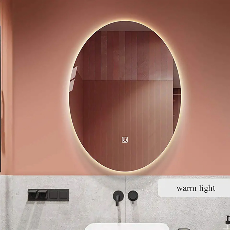 OEM/ODM Backlit Oval Wall Hanging Bathroom Smart LED Lighting Mirror