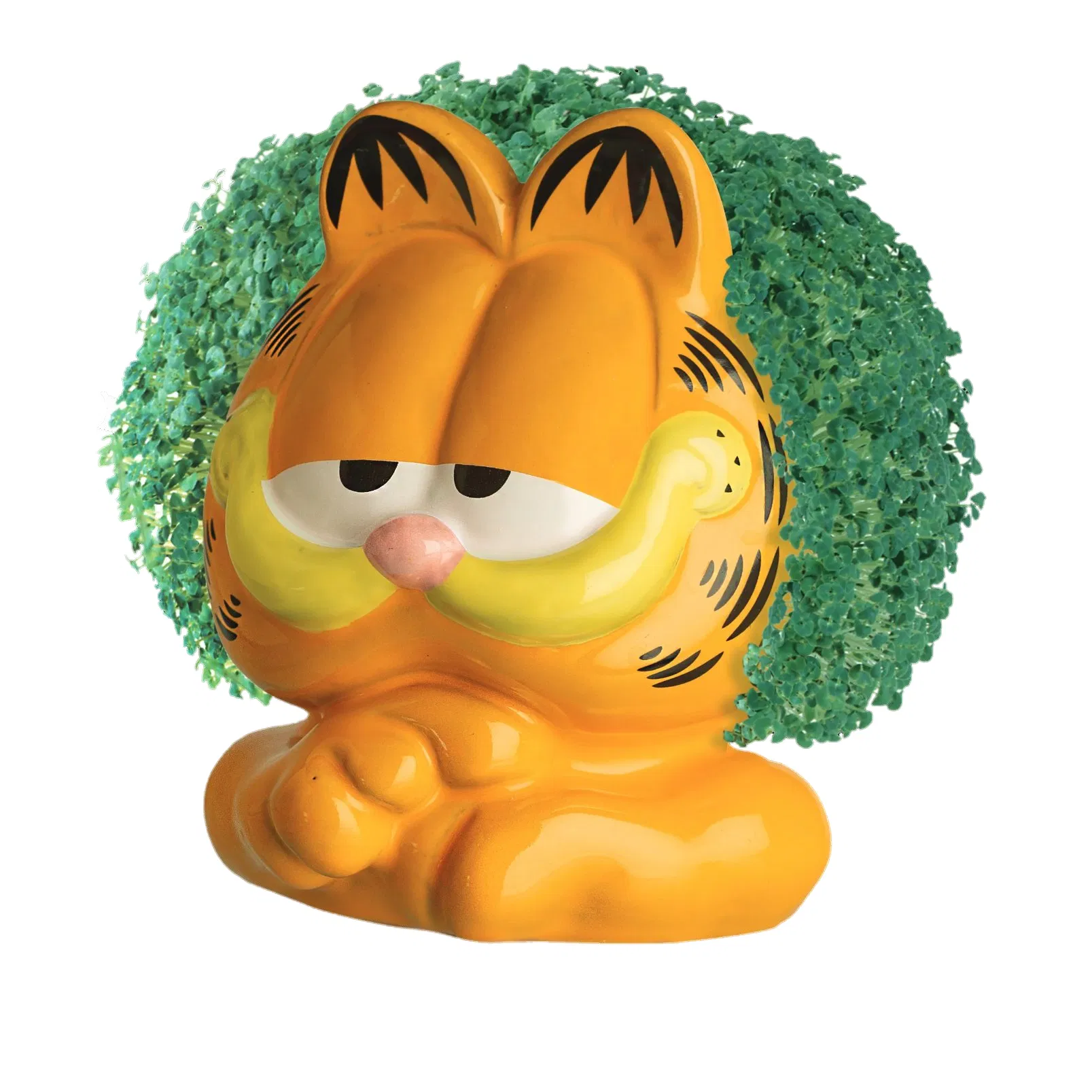 with a Sow Packaging Decoration; Easy and Fun to Grow Beautiful Garfiel Cat Chia Pet Pottery Pet Planter