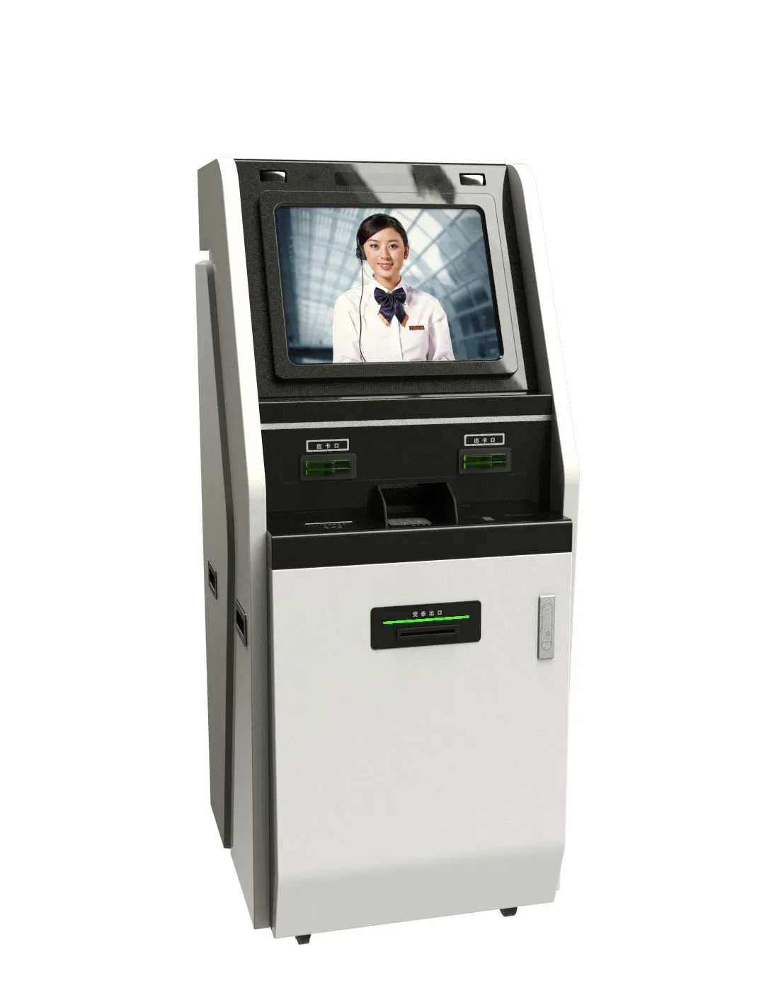 Interactive Self-Service Kiosk Terminal Thermal Receipt Print Multi-Currency Cash Deposit ATM Machine