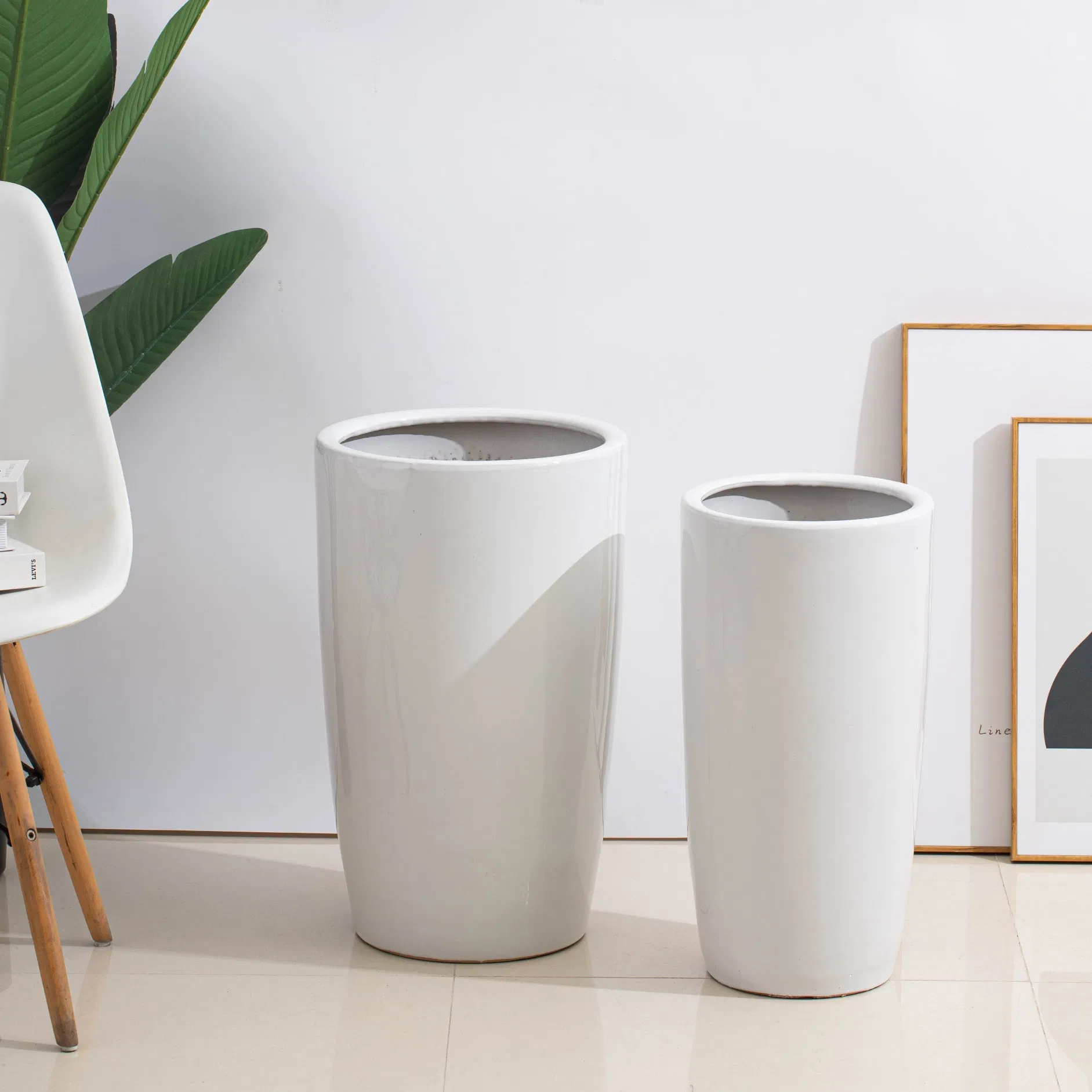 New Design Indoor Outdoor Garden Ceramic Glazed Absorbing Planters Home Decorative Flowerpot