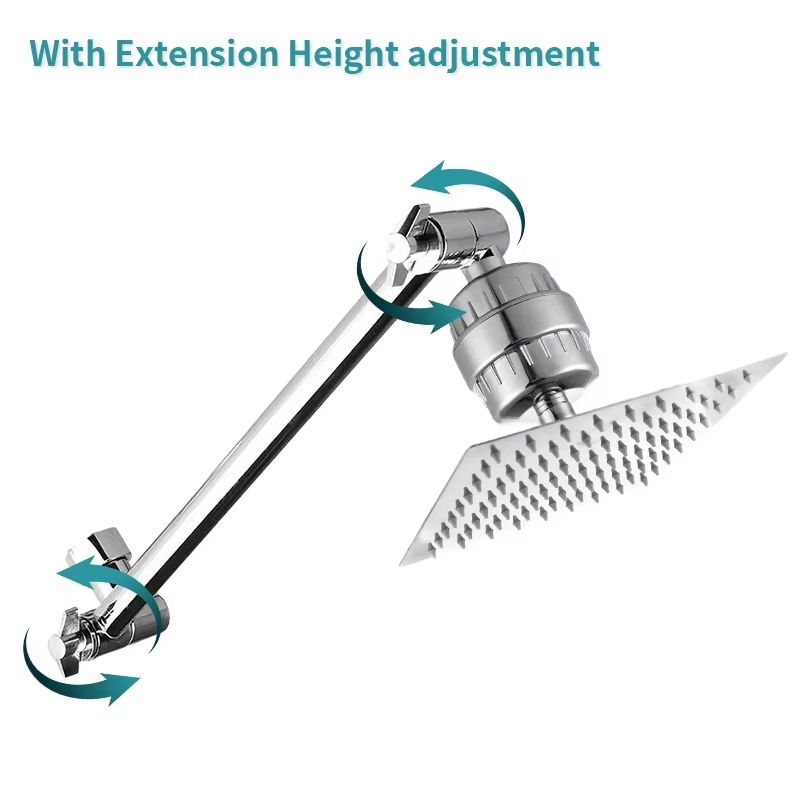 Premium Chrome Plated Shower Support Rod with Nozzle Attachment
