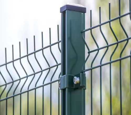 Sustainable Use V Fold 3D PVC Coated Welded Wire Mesh Fence Steel Garden Fence 3D Curved Iron Fence and Gates