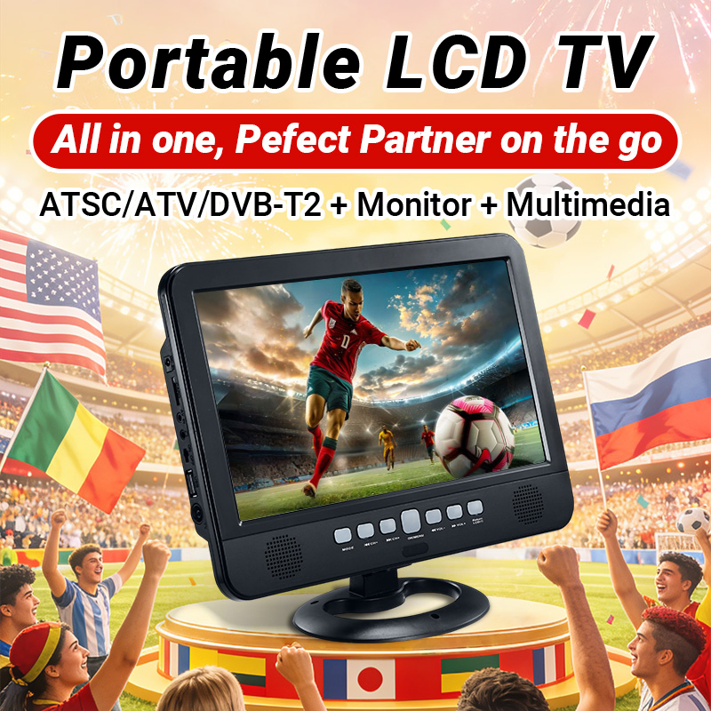 Football Wolrd Cup 7 9 10.1 Inch Built in Battery ISDB-T DVB-T2 ATSC Digital Mini Pocket Television Portable TV