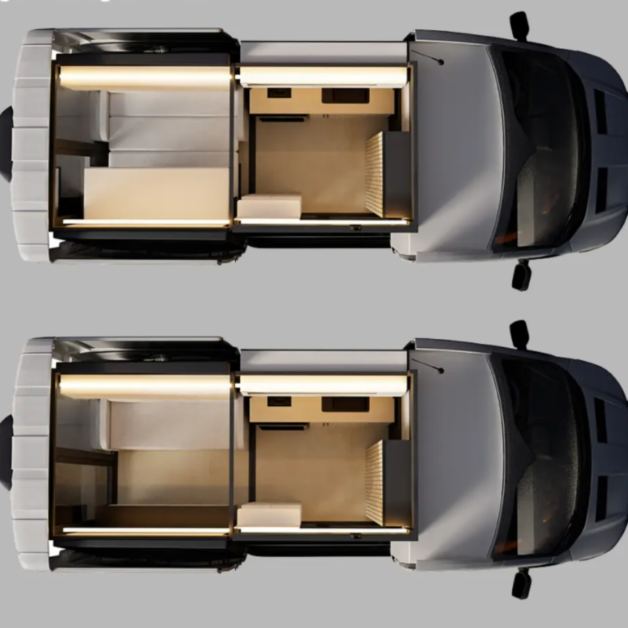 off Road Campervan Trailer with Motorhome Van Box Campervan