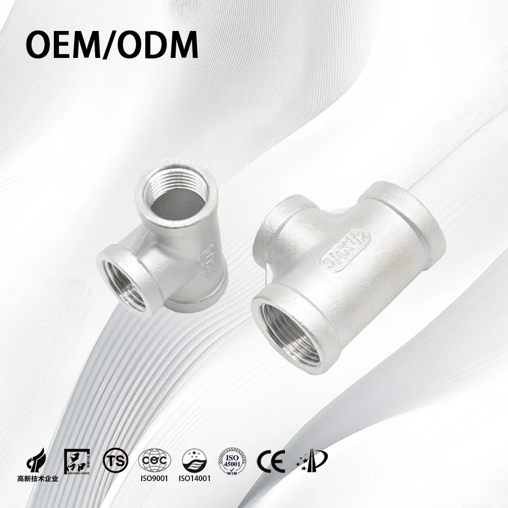 Stainless Steel OEM Corrosion Resistant Seamless Threaded Pipe Fitting Tee